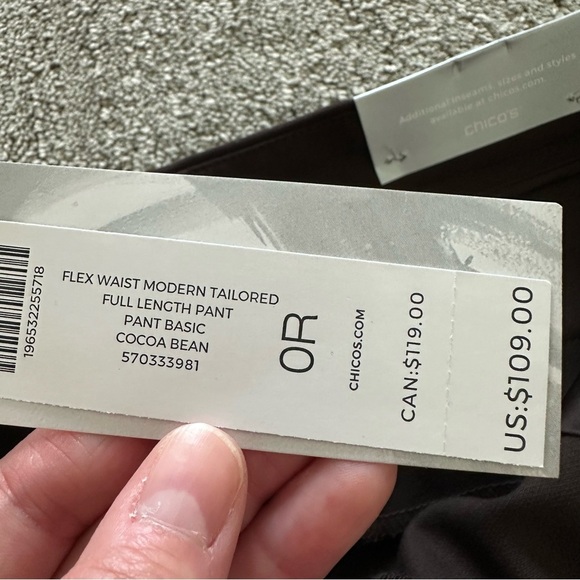 Chico’s Flex Waist Modern Tailored Full Length Pant Cocoa‎ Bean Trousers 0/US 4 - Picture 3 of 9